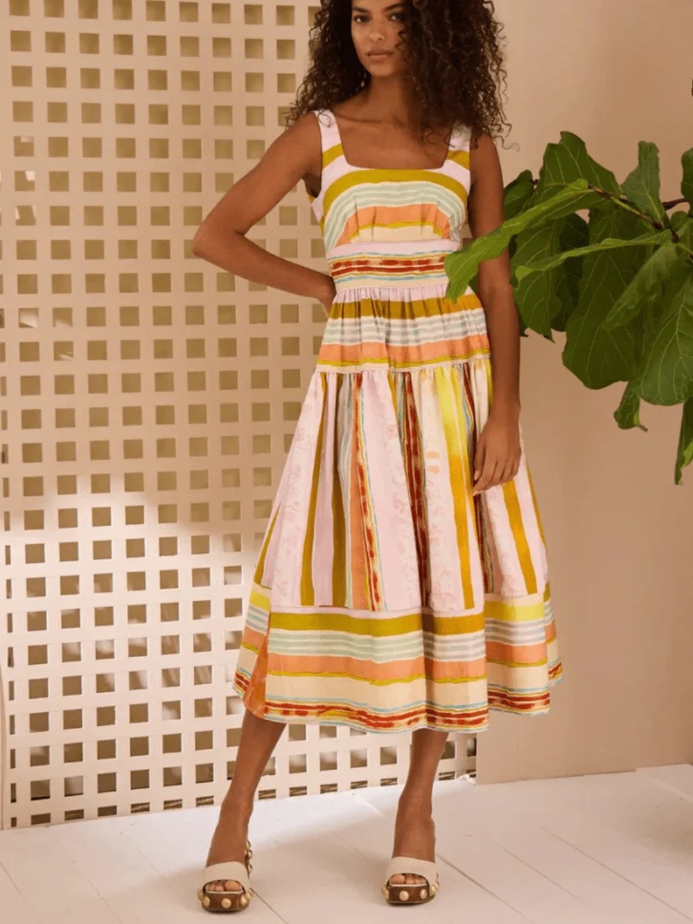 Hunter Bell Mara striped midi dress NWT - Picture 2 of 7
